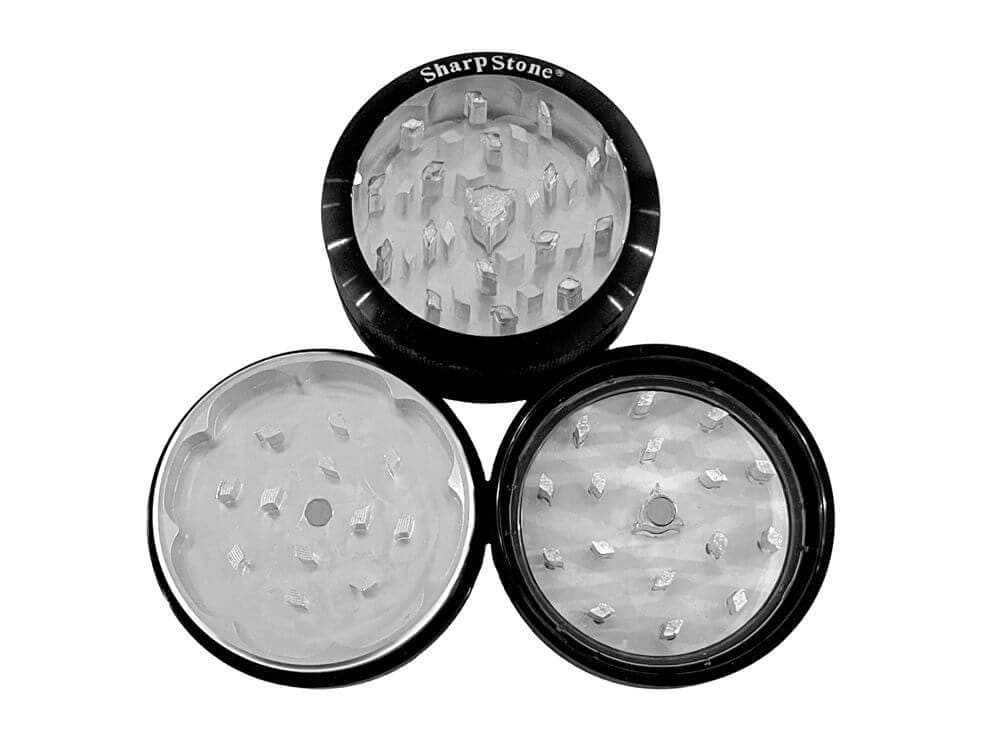 Classic - 2 pieces / Medium (2.2") / Black SharpStone Clear Grinder