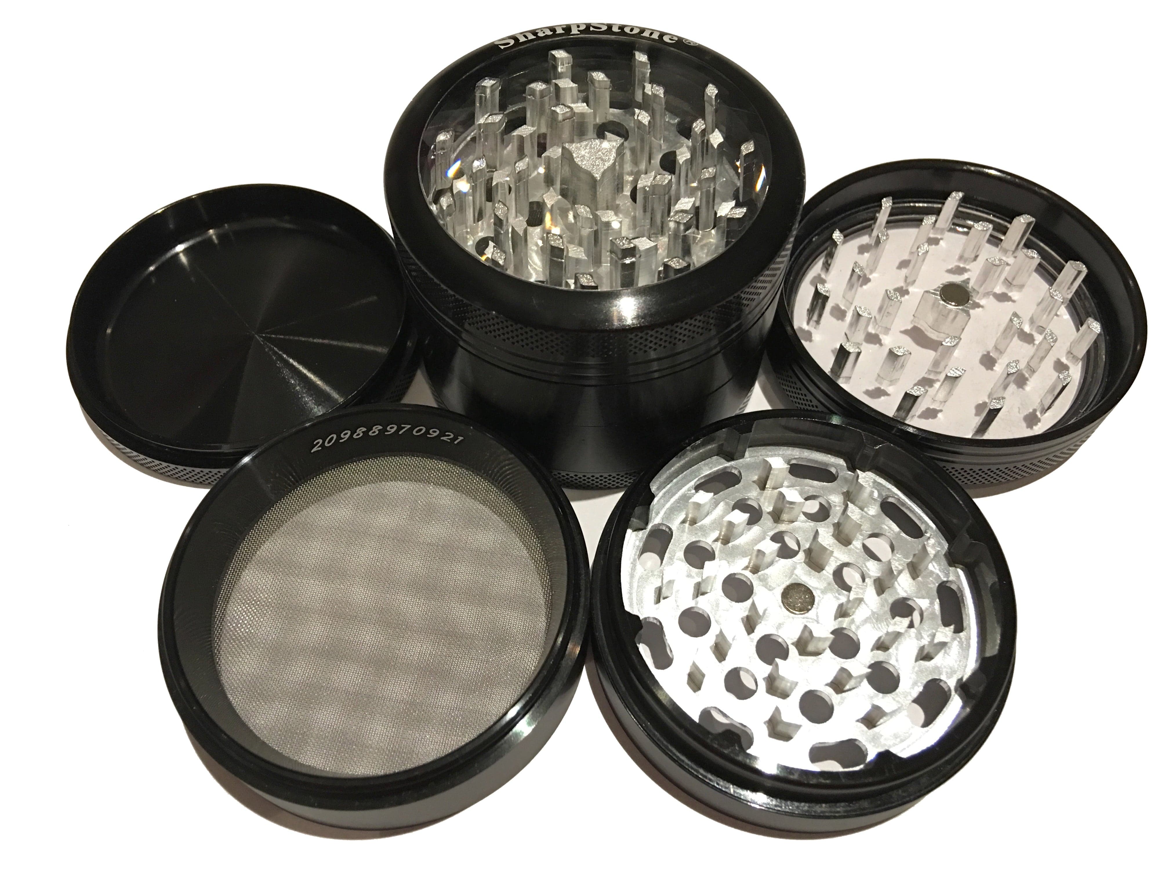 Classic - 4 pieces / Large (2.5") / Black SharpStone Clear Grinder