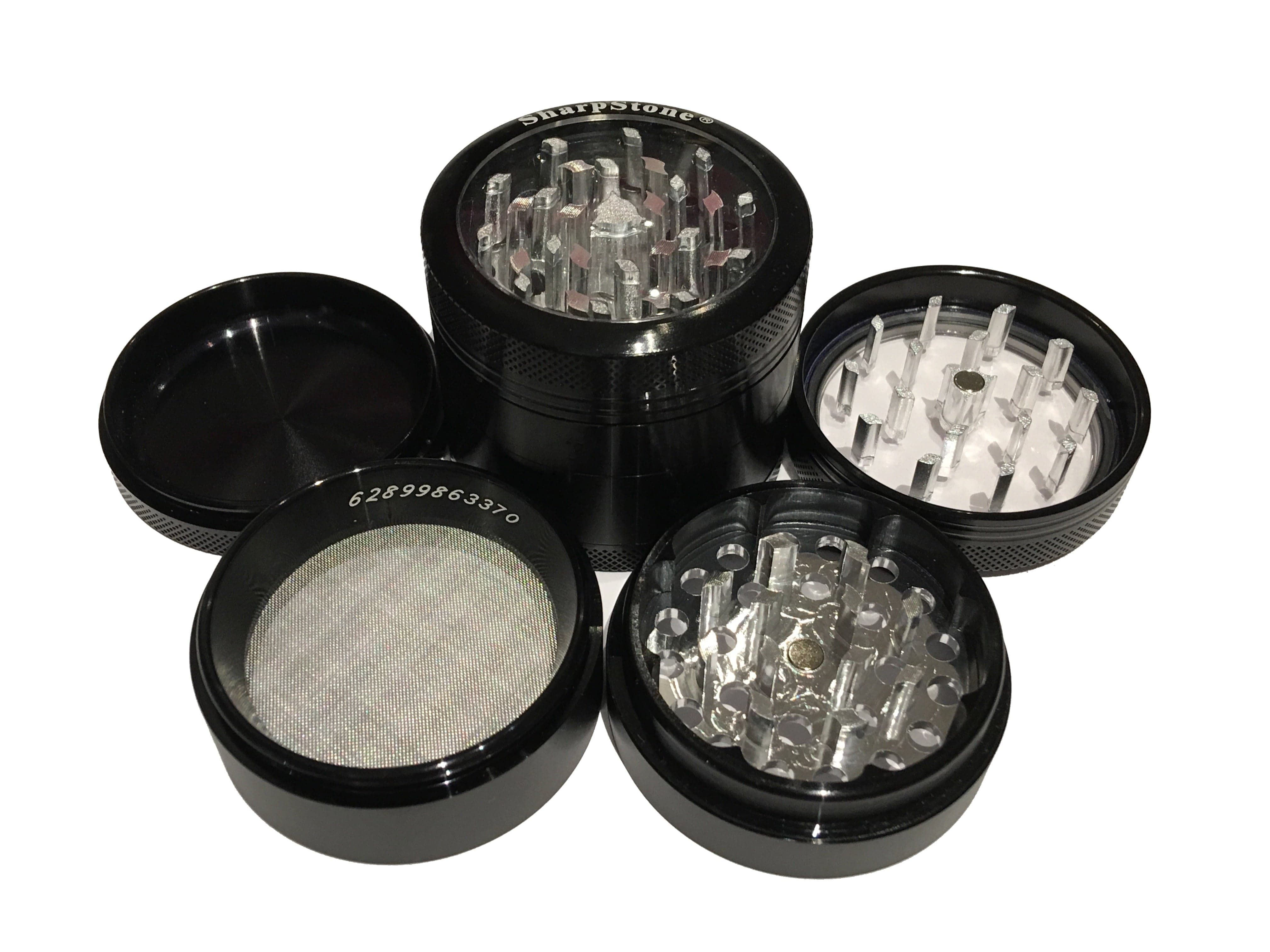 Classic - 4 pieces / Medium (2.2") / Black SharpStone Clear Grinder