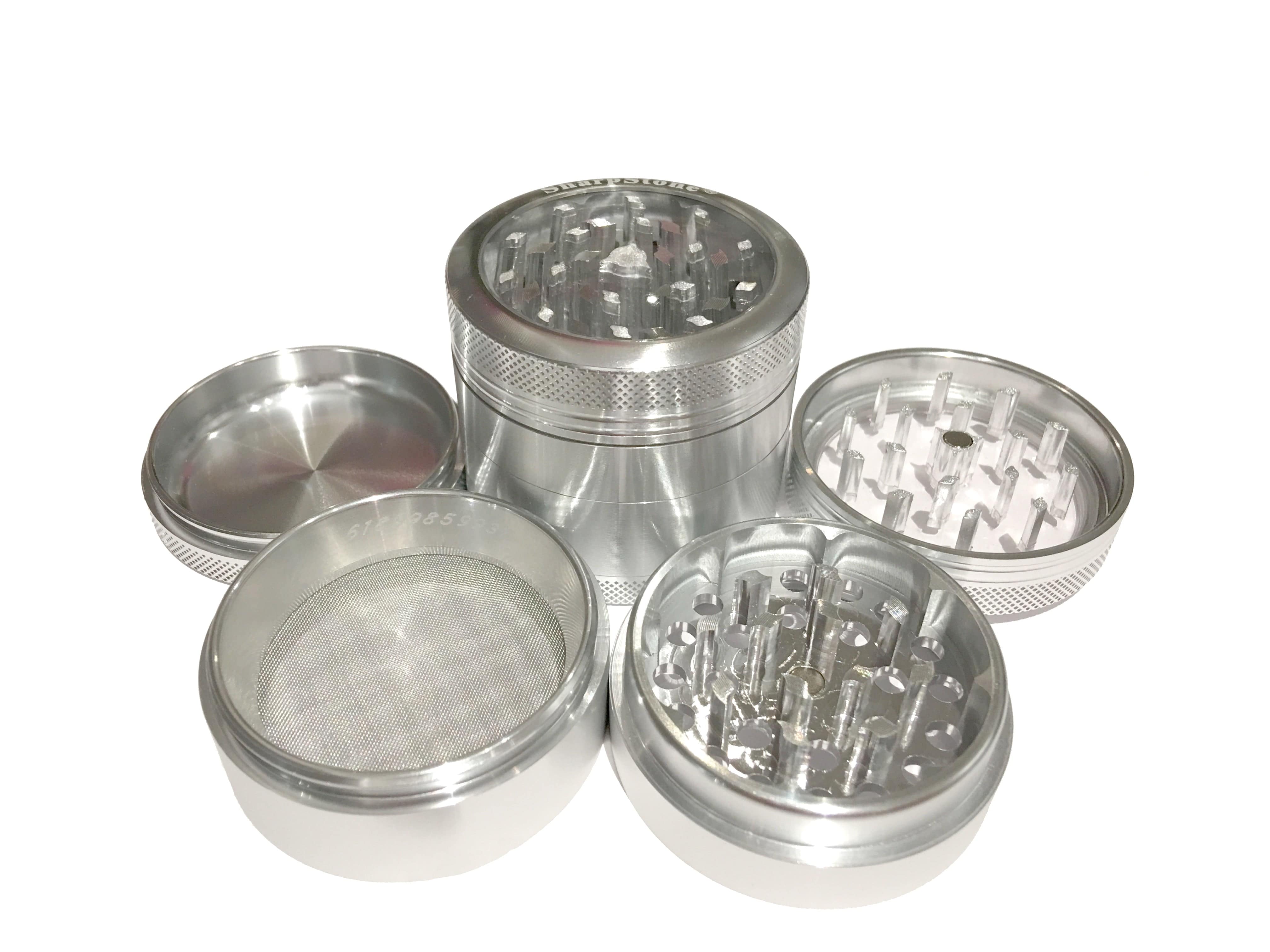 Classic - 4 pieces / Medium (2.2") / Silver SharpStone Clear Grinder