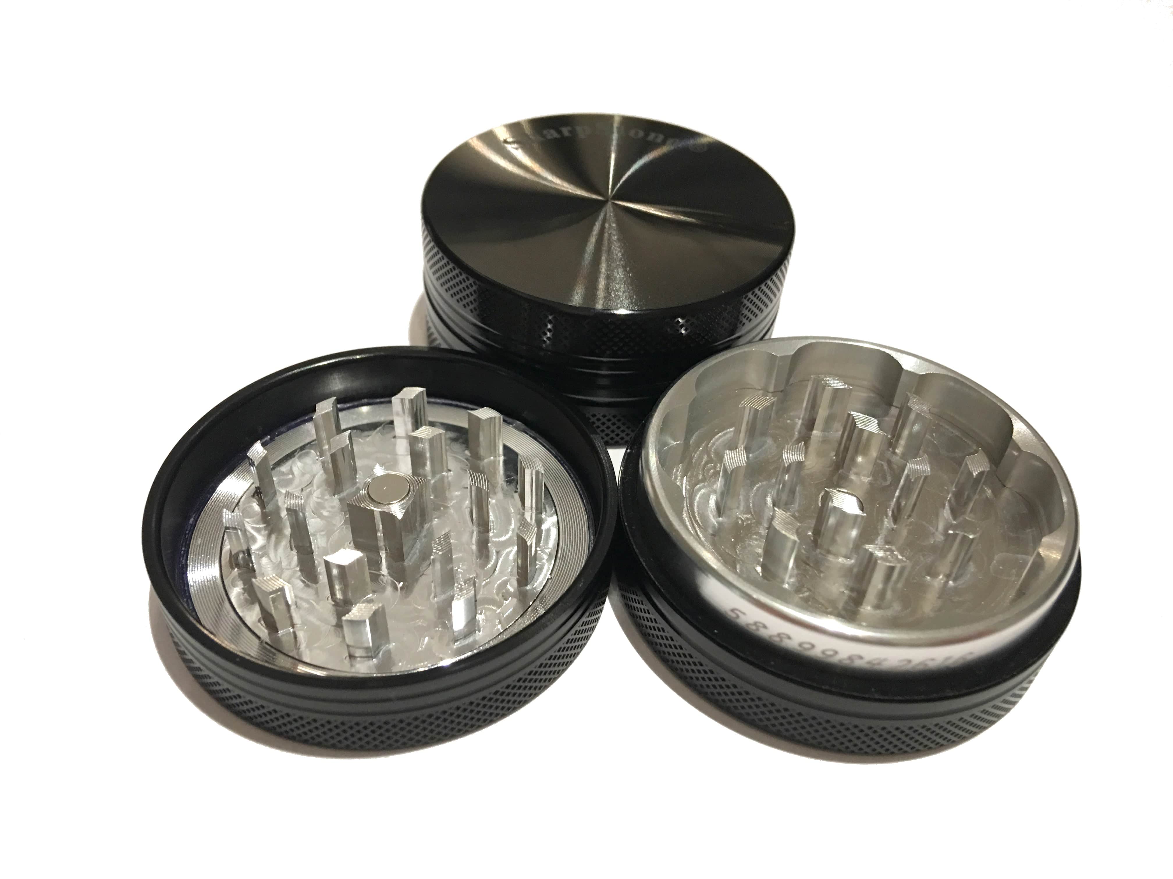 Medium (2.2" Inch) / Hard Top / Black SharpStone 2 Piece Grinder