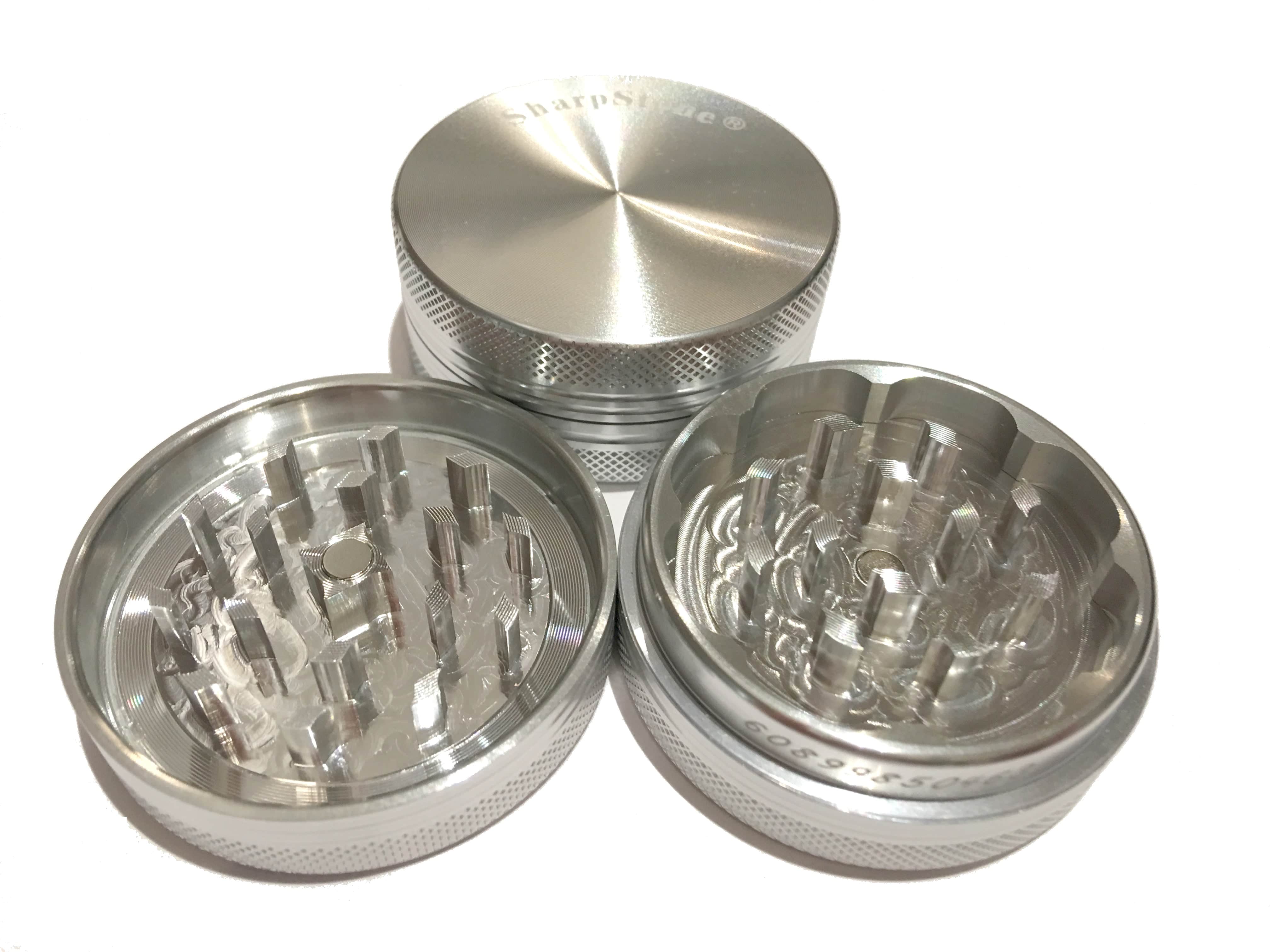 Medium (2.2" Inch) / Hard Top / Silver SharpStone 2 Piece Grinder