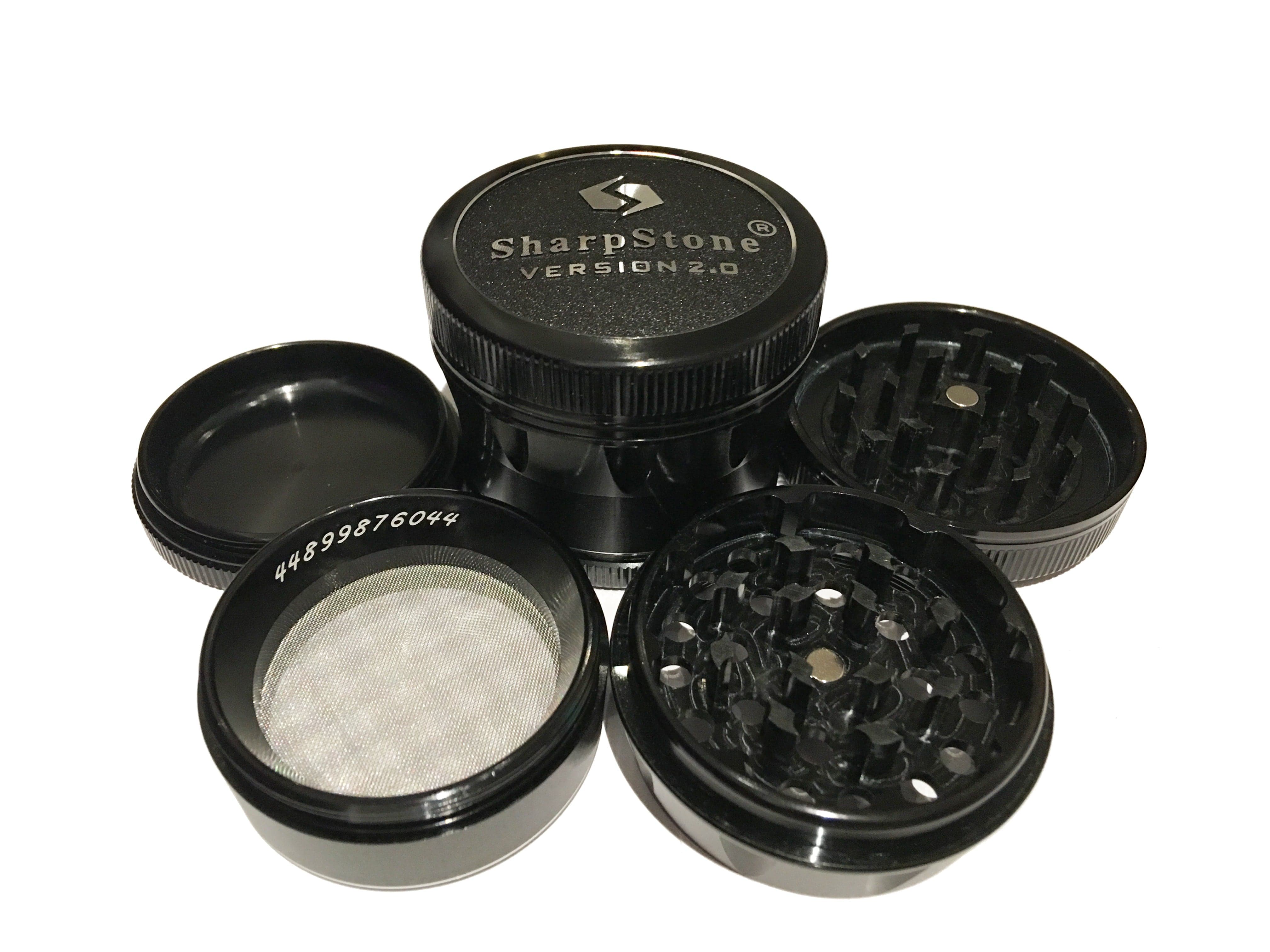 Version 2.0 - Medium (2.2" Inch) / Hard Top / Black Sharpstone 4 Piece Grinder