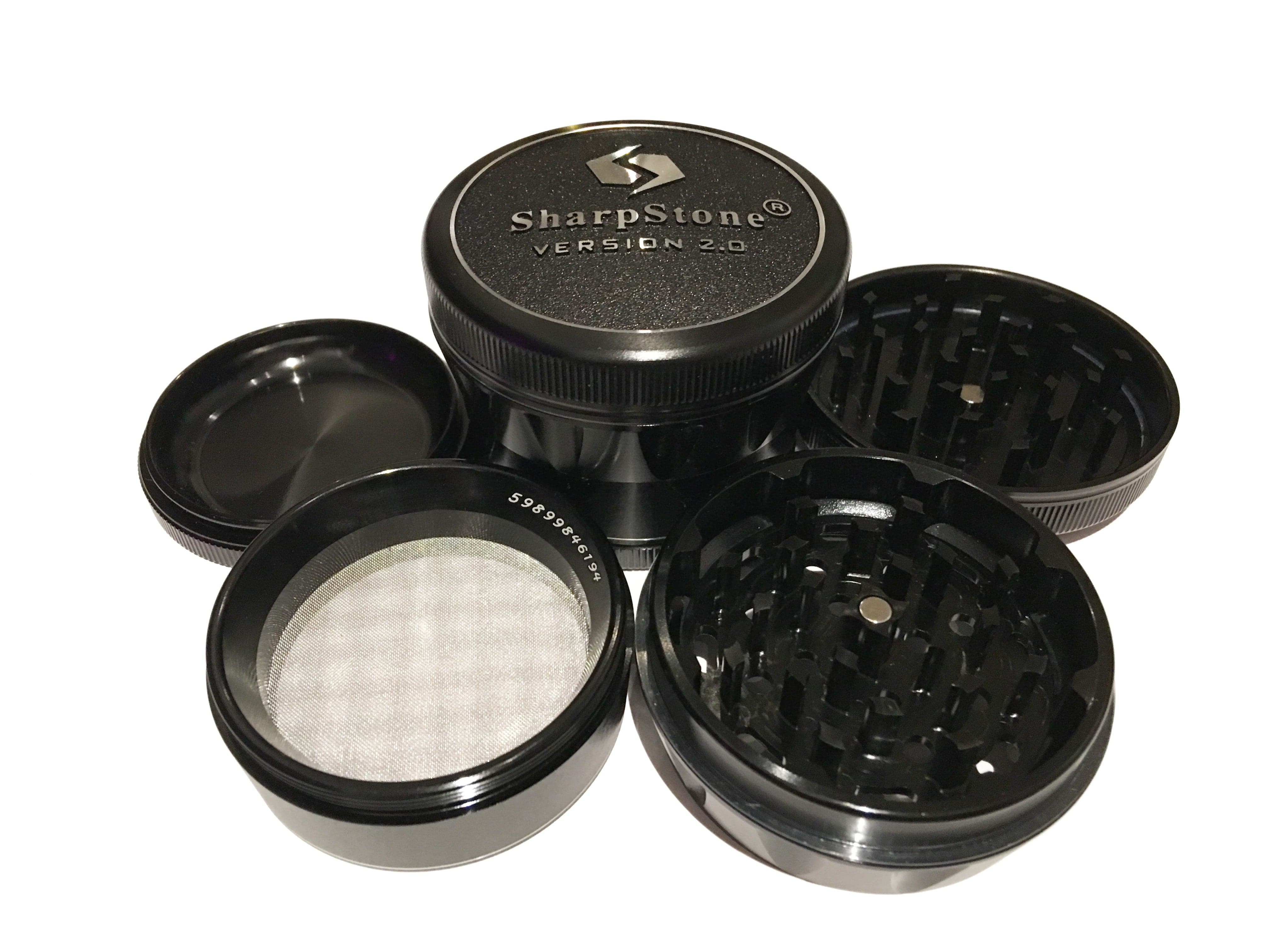 Version 2.0 - XL (3.0" Inch) / Hard Top / Black Sharpstone 4 Piece Grinder